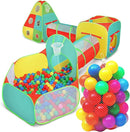 5pc Kids Play Tent for Toddlers with Ball Pit, Crawl Tunnel, Indoor & Outdoor Playhouse, Jungle Gym, Toys for Boys & Girls, Includes Dart Balls, Teepee & Basketball Hoops, (with 50 Balls) by TinyTreasures Baby Boutique