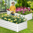 Galvanized Raised Garden Bed Outdoor, 2 Pcs 6x3x1FT Outdoor Large Planter Raised Beds Open Base with Safety Edge and Glove for Vegetables Flowers Ground Planter, White by CozyNest Decor