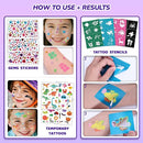 Face Painting Kit for Kids with 24Colors, Rainbow Cakes, Stencils, Gem Stickers, Glitter, Brushes, Temporary Tattoos – Non-Toxic Washable Face Paint for Halloween, Birthday Party, School Events by TinyTreasures Baby Boutique