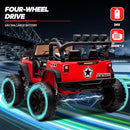 24V 9Ah Ride on Toy for Big Kids, 4WD 2 Seater Ride on Car Truck with Remote Control, 4x200W Motor - Red by TinyTreasures Baby Boutique
