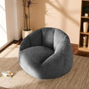 Giant Bean Bag Swivel Chair for Adults - Comfy Plush Round Shell Soft Accent Beanbag Chair, Oversized Cozy Floor Sofa Reading Chair for Living Room, Bedroom & Game Rooms, Gray by CozyNest Decor