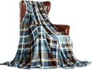 MERRYLIFE Throw Blanket Plaid Sherpa | Ultra-Plush Soft Colorful | Decorative Couch Travel Blanket | (50" 60", Greenland)