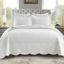 MarCielo 3-Piece 100% Cotton Oversized Bedspread Lightweight Quilt Coverlet Embroidery Farmhouse Bedding Set (TG Bright White, Oversized Queen (100"x106")) by CozyNest Decor