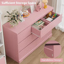 Dresser for Bedroom, Modern Pink Dresser, Wood Chest of Drawers Nursery Dressers, with Storage, 7 Drawer Double with Handle Free, Large Storage Organizer for Living Room,Pink by TinyTreasures Baby Boutique