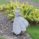 Guichifun Fairy Statue Collection Home Decoration - Grey Leaf Angel Girls Resin Home Decor for Outside or Inside Rustic Garden Outdoor Yard Decorations Figurines Gift 14.25 x 9 x 20.25 Inch by GreenHaven Gardens