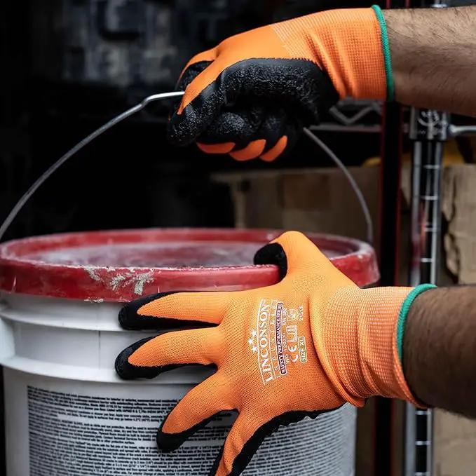 linconson 12 Pack Safety Performance Series Construction Mechanics Wrinkle Latex Work Gloves, photo 6 of 6