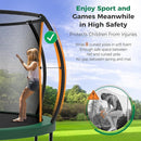 Tatub Large Trampolines Outdoor 10 12 14 15 16FT for Kids and Adults,Outdoor Recreational Pumpkin Trampolines with Curved Poles and Safety Enclosure Net, Basketball Hoop, Ladder by TinyTreasures Baby Boutique