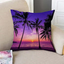 TSSOHU Sunset Beach Pillow Cover 18x18 Inch Tropical Palm Tree Landscape Cotton Linen Cushion Cover for Home Sofa Chair Decor Farmhouse Pillow Case by CozyNest Decor