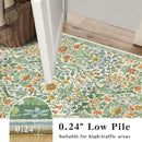 2x6 Washable Runner Rug,Grass Green Floral Boho Area Rug for Hallway,Low-Pile Non-Slip Stain Resistant Carpet for Kitchen, Bedside,Laundry Room,Entryway by TinyTreasures Baby Boutique