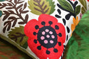 Red Polish Floral Pillow Cover Bird Flower Pillowcase Floral Outdoor Suzani Cushions Flowery Throw Chair Cushion Farmhouse Pillowsham Hand Embroidered Wool 18x18 Inch by CozyNest Decor