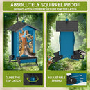Squirrel Proof Bird Feeder for Outdoors Hanging, Metal Wild Bird Seed Feeder with Bilateral Weight-Activated Perches, 5LB Large Capacity Wild Bird Feeders for Outside Finch, Cardinal, Blue Jay by GreenHaven Gardens