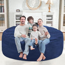 6FT Bean Bag Chair, Large Bean Bag Chairs with Memory Foam Filled, Fluffy Beanbag Sofa with Dutch Velvet Cover, Round BeanBag Chairs for Living Room, Playroom - Blue by TinyTreasures Baby Boutique