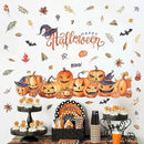 clothmile 38.18 x 36.15 Inch Halloween Wall Decals Halloween Pumpkins Bat Leaves Wall Stickers Removable Halloween Peel and Stick Sticker for Halloween Party Supplies Home Window Decor by CozyNest Decor