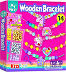 KRAFUN Unicorn Bracelet Craft Kit for Kids, Premium Wooden Beads, 14 Easy DIY Friendship Bracelets, Charms, Gem Stickers, Instructions, Gift for Girls by TinyTreasures Baby Boutique