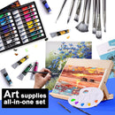 koseibal Acrylic Art Set with 18 Acrylic Paints, 8 Brushes, 4 Stretched Canvas, 1Wooden Easel, Etc, Premium Painting Supplies Kit for Students, Artists Kids, Adults, and Beginner. by TinyTreasures Baby Boutique