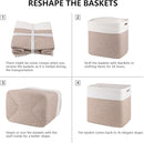 OIAHOMY Storage baskets for Shelf, Large Collapsible Storage Bins, Blanket Basket Living Room, 16.5 x 13 x 15 Inches-Pack of 2-Brown by TinyTreasures Baby Boutique