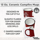 DISCOUNT PROMOS Custom Ceramic Campfire Coffee Mugs 13 oz. Set of 50, Personalized Bulk Pack - Perfect for Tea, Espresso, Cappuccino, Hot Cocoa - Red by TinyTreasures Baby Boutique