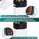 8 Inch Self-Watering Planter Pot with Terracotta Insert, Deep Water Reservoir, and Ceramic-Alike BPA-Free Plastic Planter Pot for Plant, Modern Planter for Houseplants, White/Black, 53-B-T-4 by GreenHaven Gardens