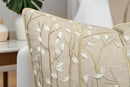 VAGMINE Embroidered Forest Throw Pillow Cover - 18x18 Inches Square - 100% Linen Natural Decorative Cushion Cover - Elegant Embroidery - Rustic Home Accent for Sofa, Bed, Couch, Farmhouse Décor by CozyNest Decor