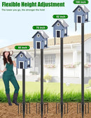 XDW-GIFTS Bird House Pole, 1 Pack 109 Inch Metal Bird Feeder Pole for Outdoor, with 5-Prong Heavy Duty Base for Birdhouse Mounting, Weather Station by GreenHaven Gardens