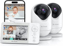 VistaView Lite RB Smart WiFi Baby Monitor with 2 Cameras - 4” 720P Split Screen & 1080P Camera App Control, Motion Alerts, 2500mAh Removable Battery, Night Vision, Multi-User, Triple Security by TinyTreasures Baby Boutique