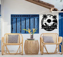 Personalized Beach Metal Monogram Sign, Custom Palm Trees Metal Name Sign, Outdoor Metal Family Name Sign, Custom Last Name Sign, Beach Coastal House Decor by CozyNest Decor