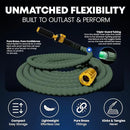 TITAN Flexible Garden Hose 15FT – Ultra Lightweight, Heavy Duty Water Hose with Brass Fittings & Jet Nozzle – Kink-Free, Non-Expanding, Durable Fabric Hose for Yard, Lawn, Car Wash, Outdoor Use by GreenHaven Gardens
