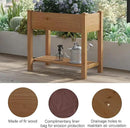 FILWH Raised Garden Bed with Legs Elevated Wooden Planter Box Stand Large Planter Stand Box for Fruits Vegetables Flowers with Divider with Bag - 34x18x30.5IN（Brown） by GreenHaven Gardens
