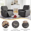 Power Recliner Chair Swivel Glider, Electric Rocking Recliner Chairs with USB and Type-C Ports, Nursery Chair Recliner for Office, Living Room, Bedroom（Dark Gray） by TinyTreasures Baby Boutique