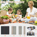 Waterproof Picnic Blanket 80" x 60" in Portable with Carry Strap for Beach Mat or Family Outdoor Camping Party, Park Blanket for Grass Park Hiking Travel, Concerts (Dark Green&White&Orange, 80" x 60") by TinyTreasures Baby Boutique