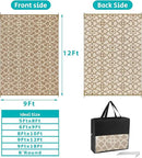HEBE Outdoor Rug Waterproof 9x12, Plastic Straw Rug Camping Rug, Reversible Outdoor Patio Rugs RV Mat Clearance, Indoor Outside Floor Carpet for Porch,Deck,Camper,Balcony,Backyard by GreenHaven Gardens