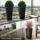 26 Inch Planter Tall Tapered Planter for Front Porch, Patio, Deck, Garden Indoor/Outdoor Tree Planters, Set of 4, Black with Copper Hand Brushed Rim by CozyNest Decor