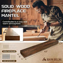 48x8x3 Fireplace Mantel - Solid Rustic Wood - Wall Mounted Floating Shelf with Invisible Heavy Duty Steel Bracket (Weathered Brown) by CozyNest Decor