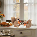 winemana Set of 2 Fall Table Decor-Squirrels with Leaves Pine Cones Thanksgiving Home Decorations Indoor Sisal Figurines, Cozy Fall Office Harvest Centerpiece Christmas Kitchen Décor by CozyNest Decor