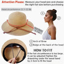 Beach Sun Straw Hats for Women, Summer Sun Protection Foldable Packable Wide Brim Hat by GreenHaven Gardens
