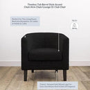 BELLEZE Living Room Chair, Teddy Polyester Accent Barrel Chair, Club Tub Sofa Chair for Bedroom, Corner Chair with Flared Legs and Cozy Soft Padding - Highland (Teddy Black) by CozyNest Decor