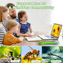 2 in 1 Kids Microscope with Bug Catcher,HD 500X Digital Microscope for Kids with 2" Screen,Photo and Video,STEM Educational Science Kit Learning Toys for Age 3-12 Girls & Boys Birthday Gifts (Green) by TinyTreasures Baby Boutique