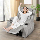 Retro Rocking Recliner Chair, Massage Rocker Recliner Chair with Vibration Massage and Heat, USB and Type-C Ports,360° Swivel Chairs, Living Room, Bedroom, Nursery, RV, Light Grey by TinyTreasures Baby Boutique
