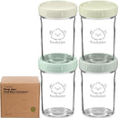 KeaBabies 4pk 8oz Glass Baby Food Containers with Lids - Leak-Proof, Microwavable Small Glass Jars, Baby Purees & Toddler Snack Storage Containers, BPA-Free, Dishwasher & Freezer Safe (Sage) by TinyTreasures Baby Boutique