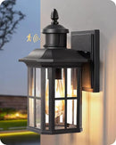 EDISHINE Motion Sensor Outdoor Wall Light, Dusk to Dawn Front Porch Light Fixture, Outdoor Wall Sconce with Clear Glass, Black Exterior Wall Lantern for Door, Garage, Patio, House by GreenHaven Gardens