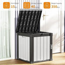 40 Gallon Resin Deck Box, Lockable Patio Outdoor Storage Box for Furniture, Garden Tools and Tools Storage, Waterproof Outside Storage Boxes - Black&White by CozyNest Decor