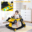 HONEY JOY 4-in-1 Baby Walker, Activity Push Walker w/3 Adjustable Heights, Smooth Wheels w/Adjustable Speed, Padded Seat, Music & Light, Foldable Car Walker for Baby Boys Girls Age 6 Months+ (Yellow) by TinyTreasures Baby Boutique