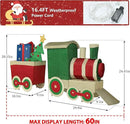 5FT Light-Up Christmas Train Decor with 170 LED Lights, 3D Pre-Lit Train Set with Gift Box and Christmas Tree for Xmas Decoration, Freestanding Glittered Holiday Display for Outdoor, Indoor by CozyNest Decor