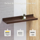 Floating Shelves Wall Mounted Set of 2, Farmhouse Wall Shelves for Storage with Lip, Display Picture Ledge Shelf for Wall Decor Bedroom Living Room Bathroom Kitchen - Walnut by TinyTreasures Baby Boutique