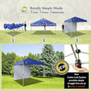 CROWN SHADES 8x8 Pop Up Canopy with 1 Side Wall - Beach Tent with One Push Setup - Outdoor Sun Shade for Events, Parties, Camping - Gazebo with STO-N-Go Cover Bag (Navy Blue) by GreenHaven Gardens