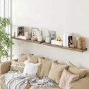 BAMEOS Floating Shelves,Wall Mounted Wooden Shelves with Invisible Brackets Set of 2, Hanging Wall Shelves Decoration for Bedroom, Bathroom, Living Room and Kitchen by CozyNest Decor