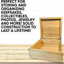 Blake & Lake Wooden Eco Box with Hinged Lid - Solid Oak Wood Storage Box with Lid - Wooden Keepsake Box - Decorative wooden boxes with lids for Keepsakes (Oak) by CozyNest Decor