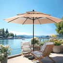PHI VILLA 10ft Patio Umbrellas, Outdoor 3 Tier Vented Large Market Table Umbrella with 8 Sturdy Ribs and 1.5" Umbrellla Pole for Lawn Poolside Garden Terrace, Beige(No Base) by GreenHaven Gardens
