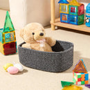 Small Storage Baskets for Organizing | Closet Organizer Bins | Shelf Toy Basket | Woven Rope Baskets | Cube Decorative Box | Shallow Basket | 11.5x7.5x4.7” | 3 Packs Dark Gray by GreenHaven Gardens