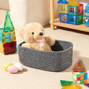 Small Storage Baskets for Organizing | Closet Organizer Bins | Shelf Toy Basket | Woven Rope Baskets | Cube Decorative Box | Shallow Basket | 11.5x7.5x4.7” | 4 Packs Dark Gray by CozyNest Decor
